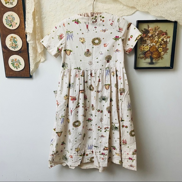 Cottagecore Kids Linen Dress - Picture 6 of 7